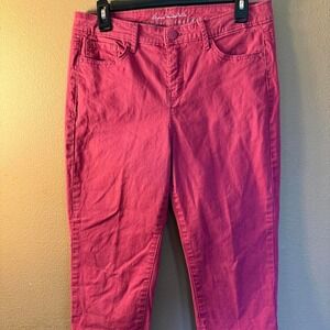 Gloria Vanderbilt Capri Pants Women's Size 8 Pink Lena Stretch Denim